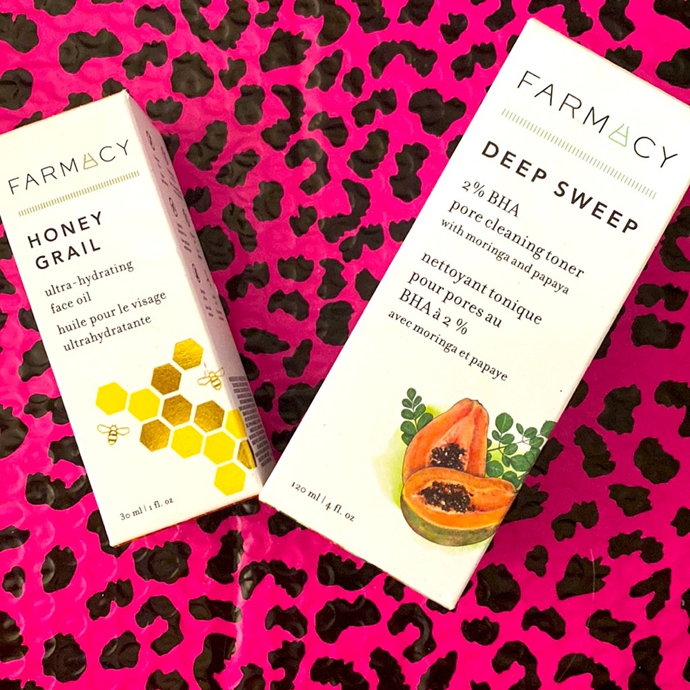 FARMACY BUNDLE - DEEP SWEEP toner full-size /Honey Grail -hydrating face oil